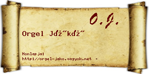 Orgel Jákó névjegykártya